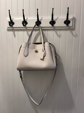 COACH Cream Leather Satchel Handbag
